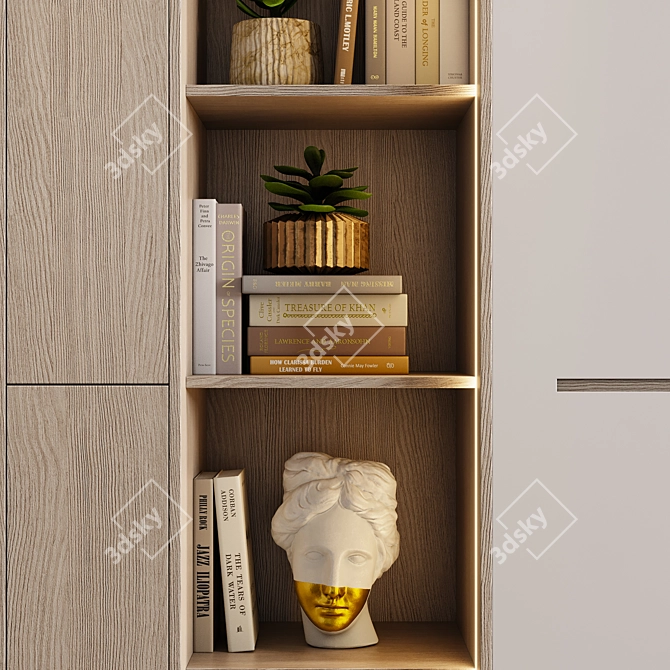 Sleek Wardrobe - 2 Shelves 3D model image 3