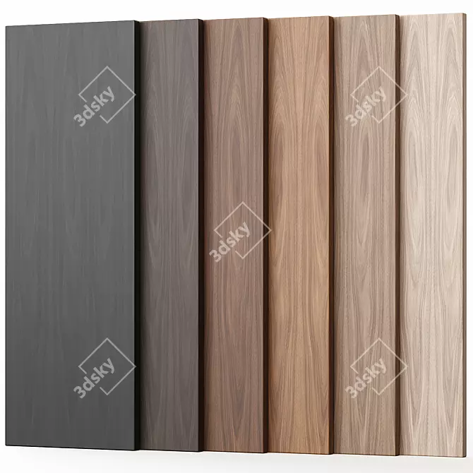 Walnut Wood Texture Seamless 6 Colors 3D model image 1