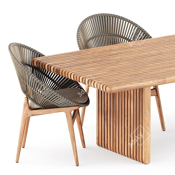 Gloster Bora Deck Dining Set 3D model image 2