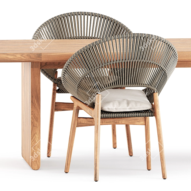 Gloster Bora Deck Dining Set 3D model image 3