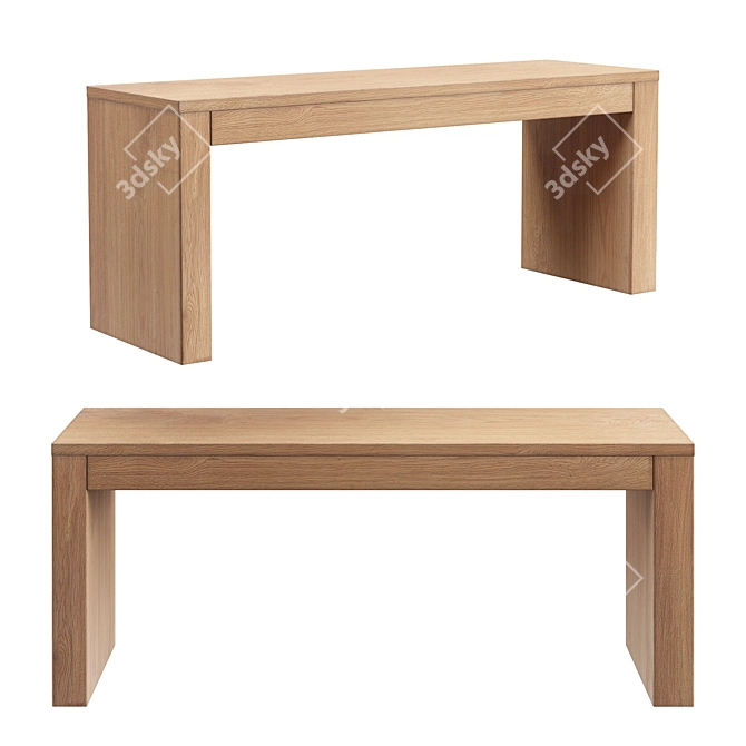 LaRedoute Vova Oak Bench 3D model image 1