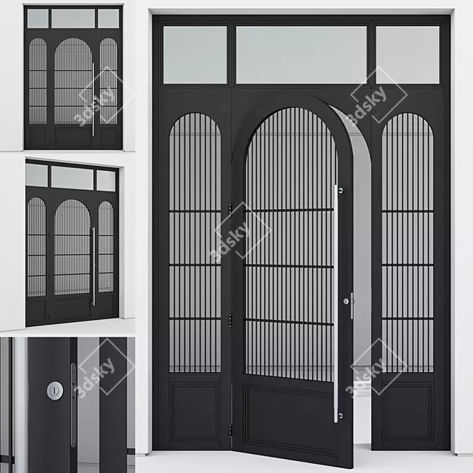 Sleek Aluminium 3D Door Design 3D model image 1