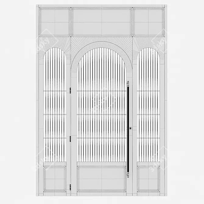 Sleek Aluminium 3D Door Design 3D model image 5