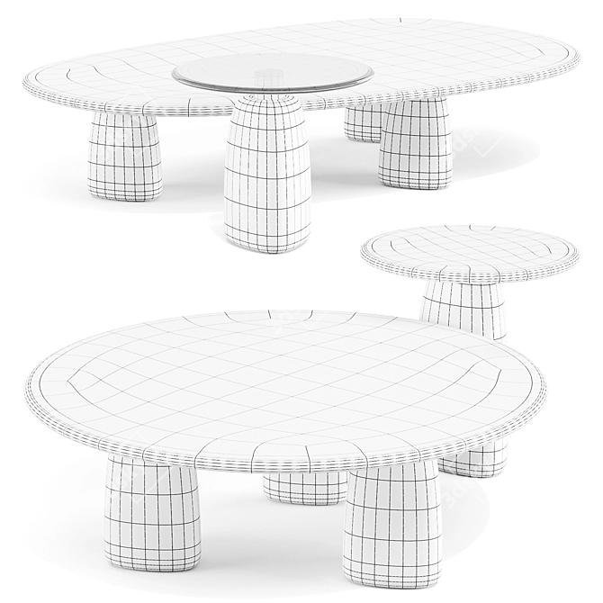 Strata Collection: Modern Mineral-inspired Tables 3D model image 6