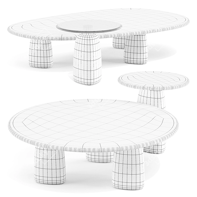 Strata Collection: Modern Mineral-inspired Tables 3D model image 8