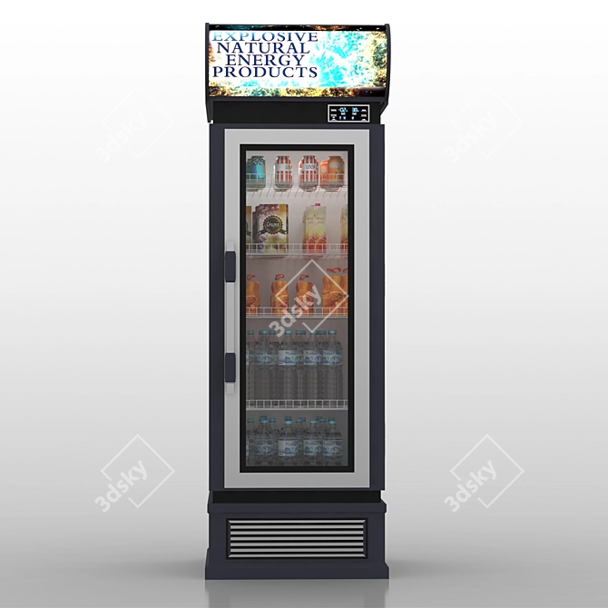 Illuminated Commercial Refrigerator Display 3D model image 2