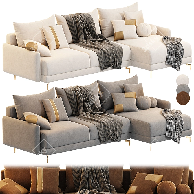 Modern Archi Corner Sofa Design 3D model image 1