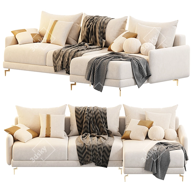 Modern Archi Corner Sofa Design 3D model image 2