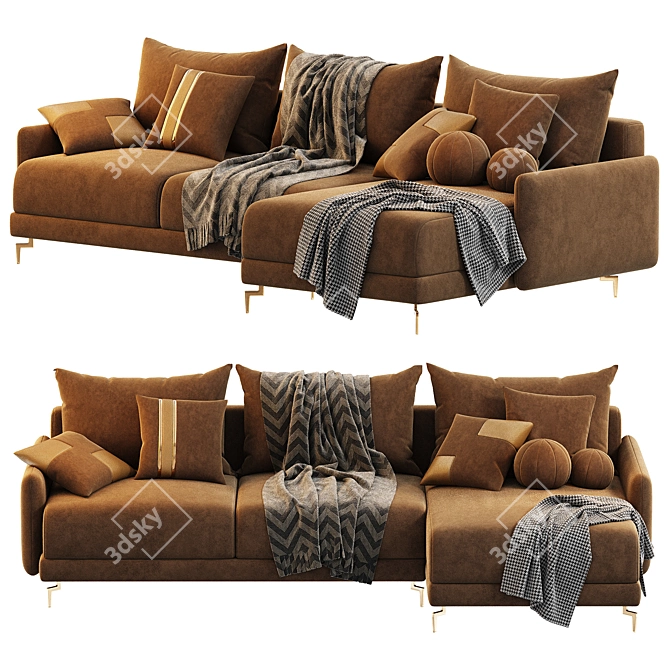 Modern Archi Corner Sofa Design 3D model image 3