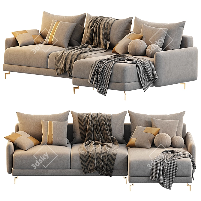 Modern Archi Corner Sofa Design 3D model image 4