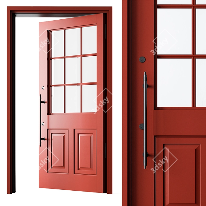 Vintage Red Door Set 73 3D model image 1