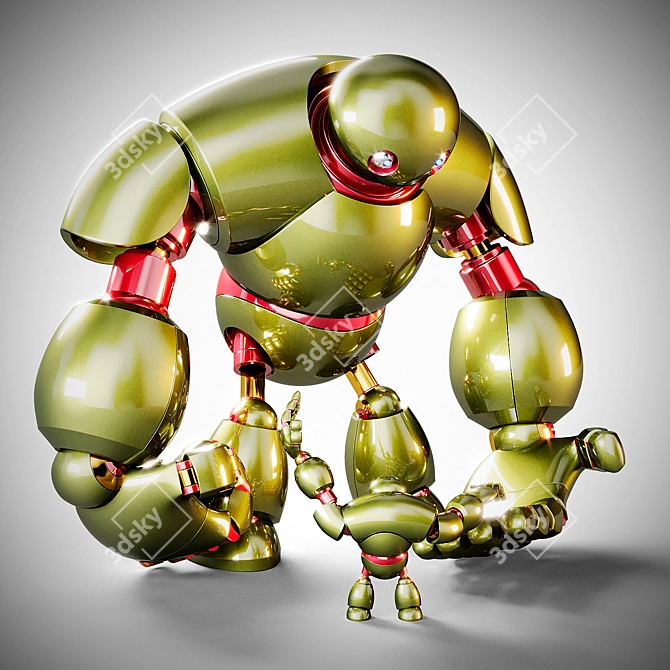 Futuristic Robot Model - 3Ds Max 3D model image 5