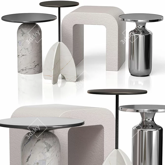 Modern Marble Side Tables Collection 3D model image 3