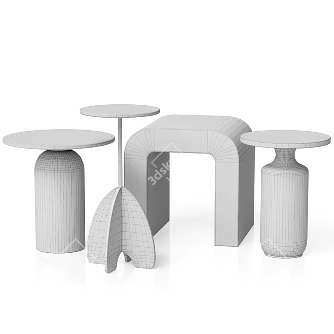 Modern Marble Side Tables Collection 3D model image 23