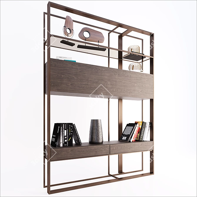  MOD Double-Sided Bookcase - Corona 2018 3D model image 3