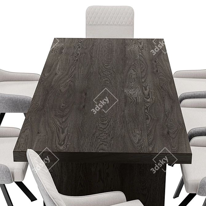 Elegant Dining Chair & Table 3D model image 2