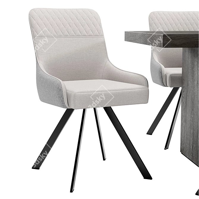 Elegant Dining Chair & Table 3D model image 3