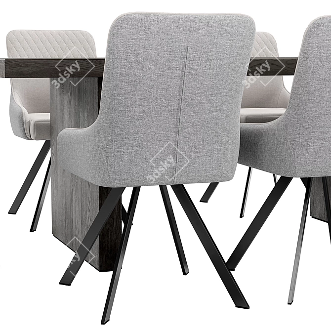 Elegant Dining Chair & Table 3D model image 4