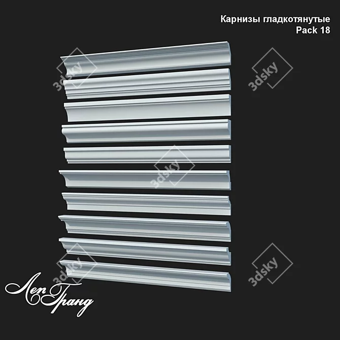 Sleek Cornices Pack 18: LepGrand 3D model image 5