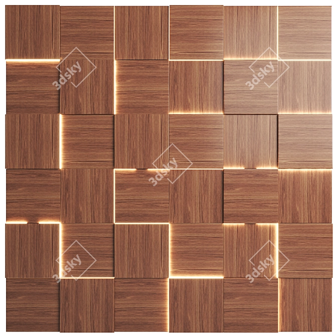 Eco-Friendly 3D Wall Panels 3D model image 1