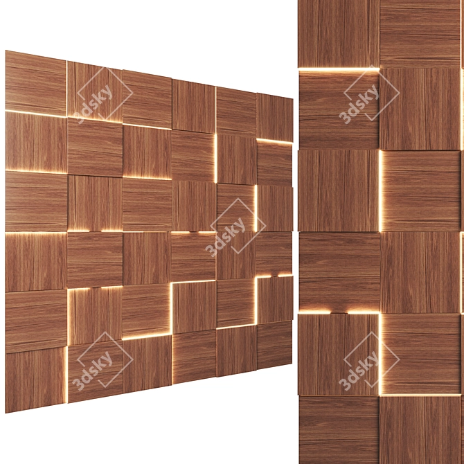 Eco-Friendly 3D Wall Panels 3D model image 2