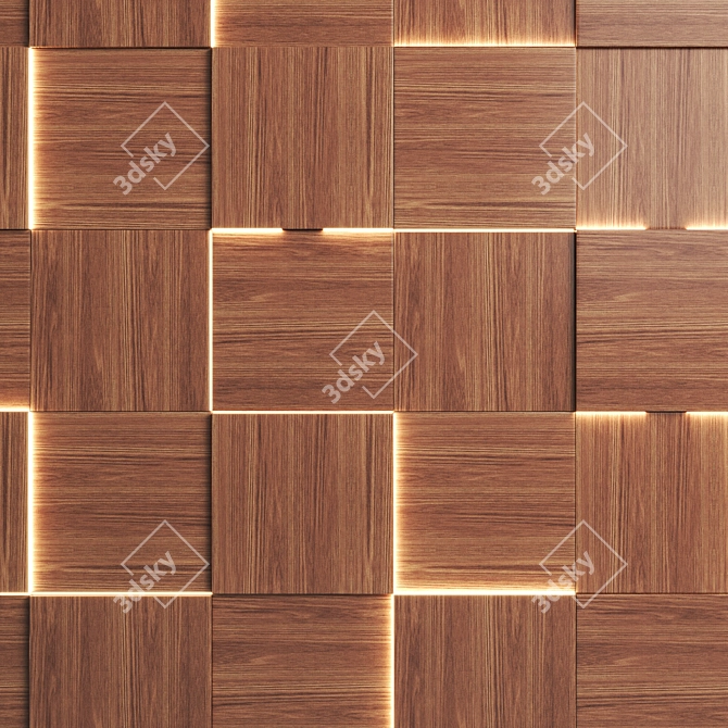 Eco-Friendly 3D Wall Panels 3D model image 3