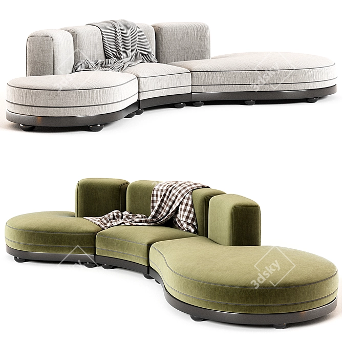 ETRO Mekong Fabric Sofa 3D model image 2