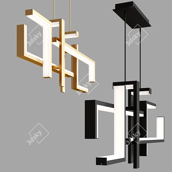 Sleek Modern Forms Jackal Pendant 3D model image 2