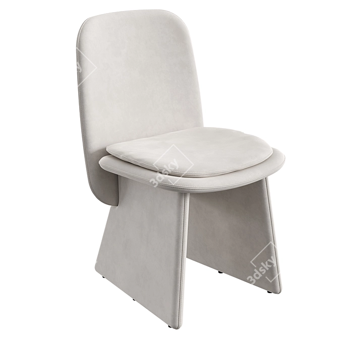 Baxter JODIE Chair in Blue and White Nubuck 3D model image 2