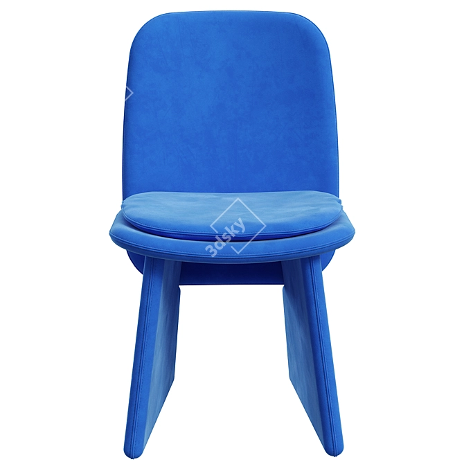 Baxter JODIE Chair in Blue and White Nubuck 3D model image 3