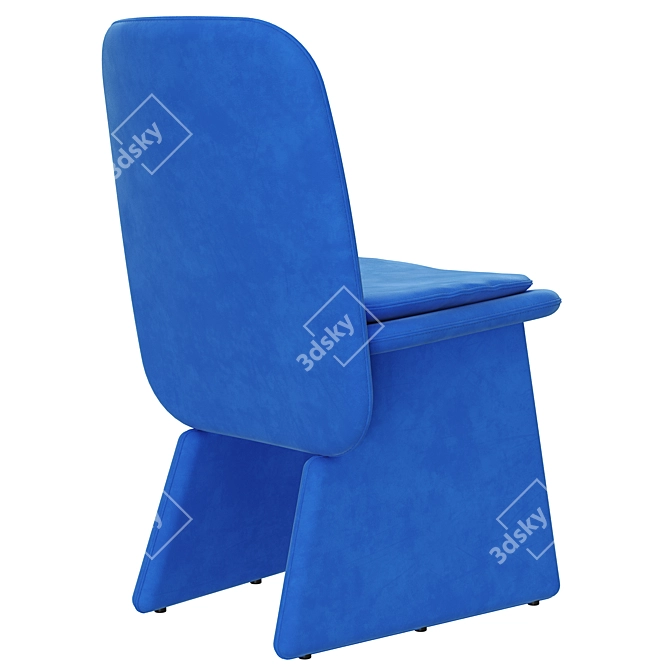 Baxter JODIE Chair in Blue and White Nubuck 3D model image 4