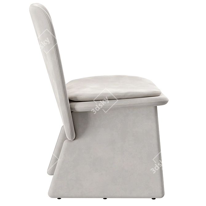 Baxter JODIE Chair in Blue and White Nubuck 3D model image 5