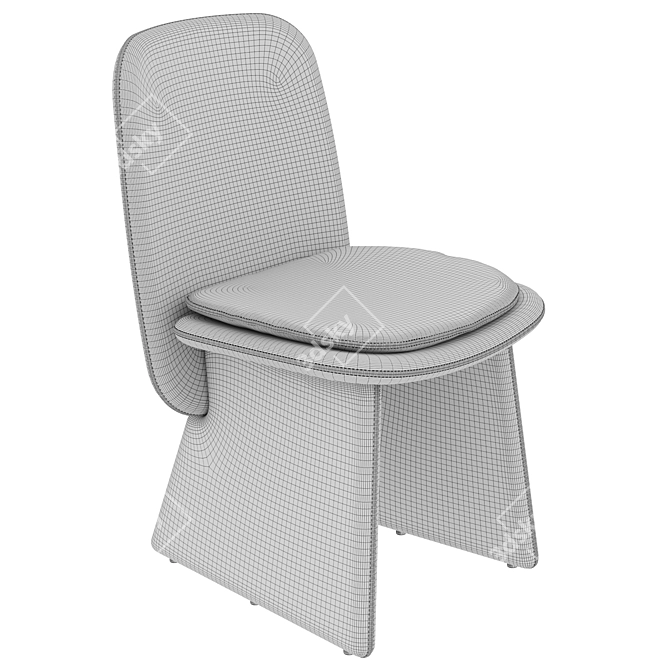 Baxter JODIE Chair in Blue and White Nubuck 3D model image 7