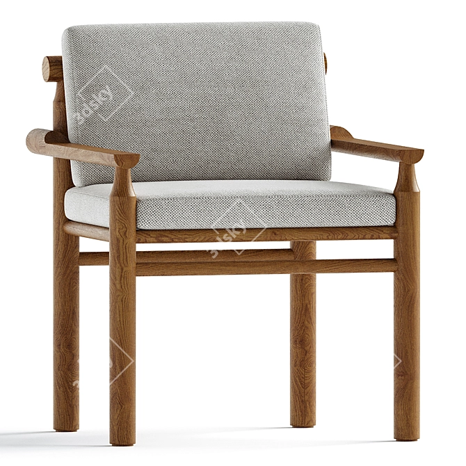  Chic Velvet Armchair: Halle 3D model image 1