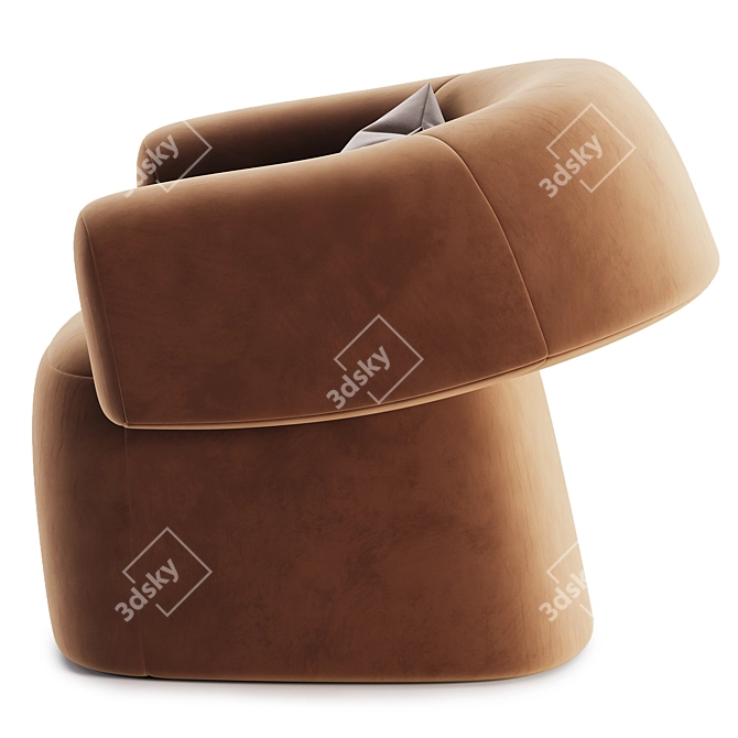 Modern Upholstered Easy Chair RUFF 3D model image 2