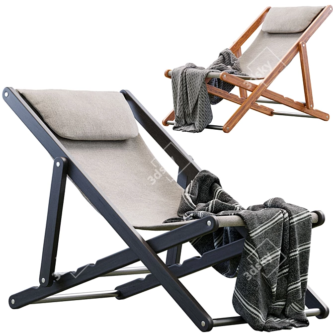 Modern Outdoor Elle Deck Chair 3D model image 2