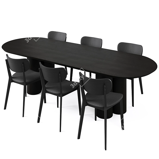 Modern Dining Set by Cazarina 3D model image 4