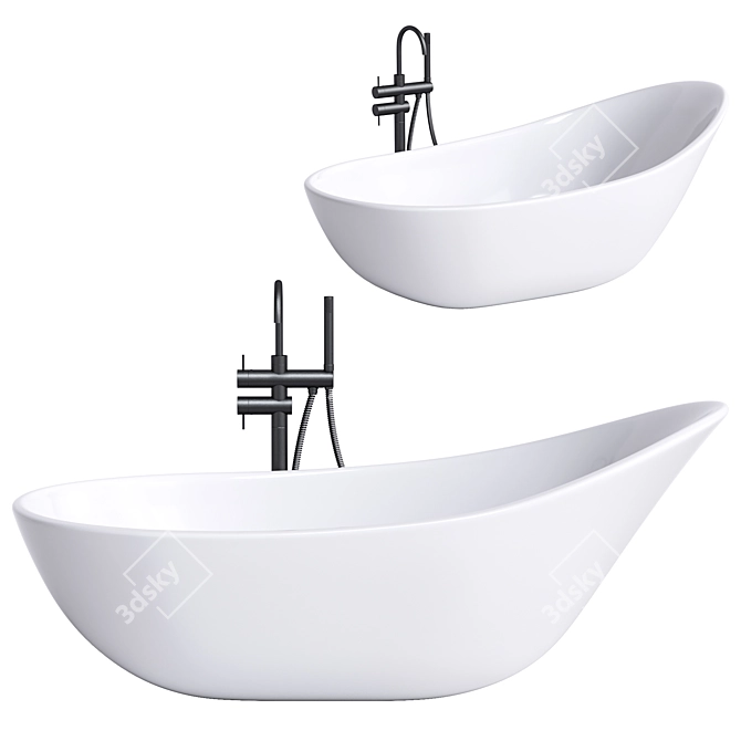 Modern Oval Freestanding Bathtub 2017 3D model image 1