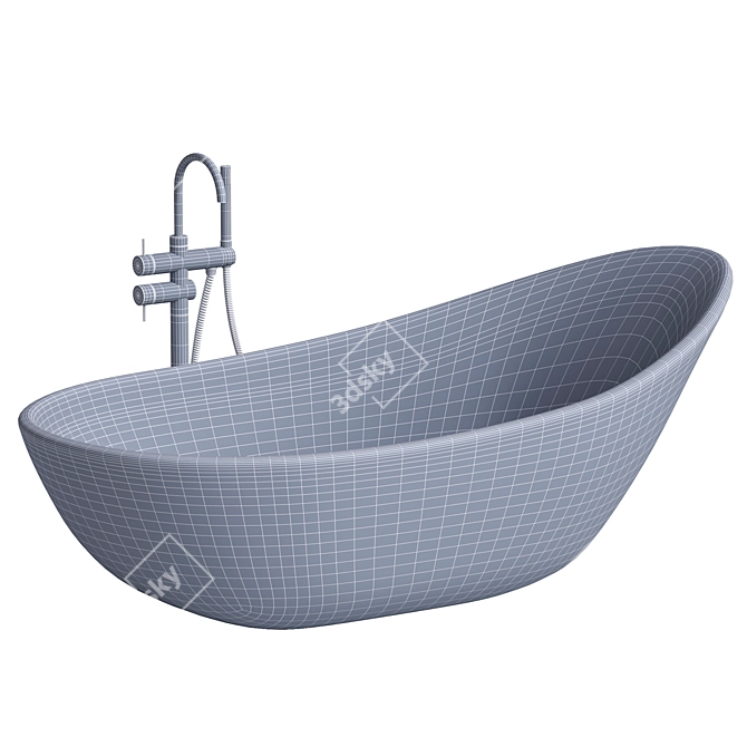 Modern Oval Freestanding Bathtub 2017 3D model image 2