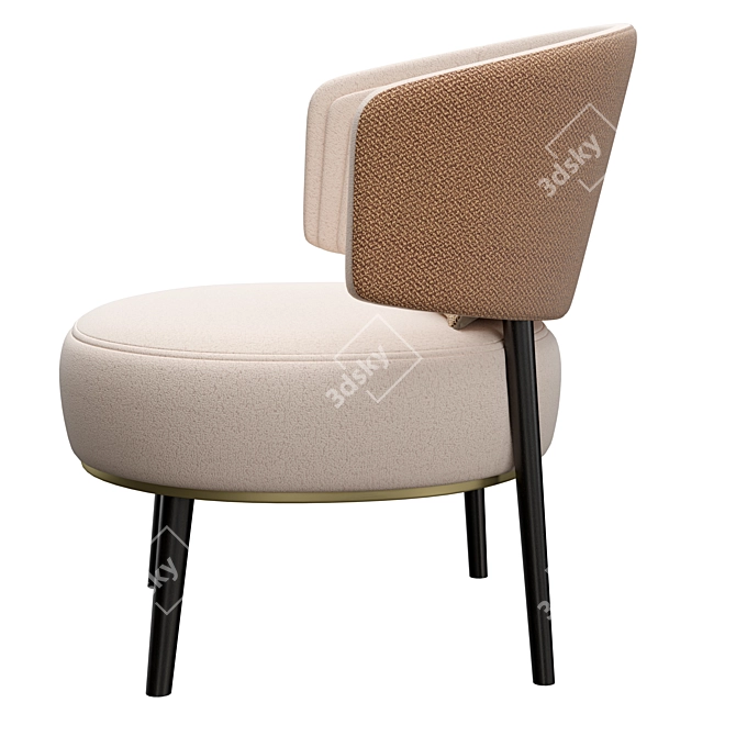 Elegant Lucerne Wingback Armchair 3D model image 2