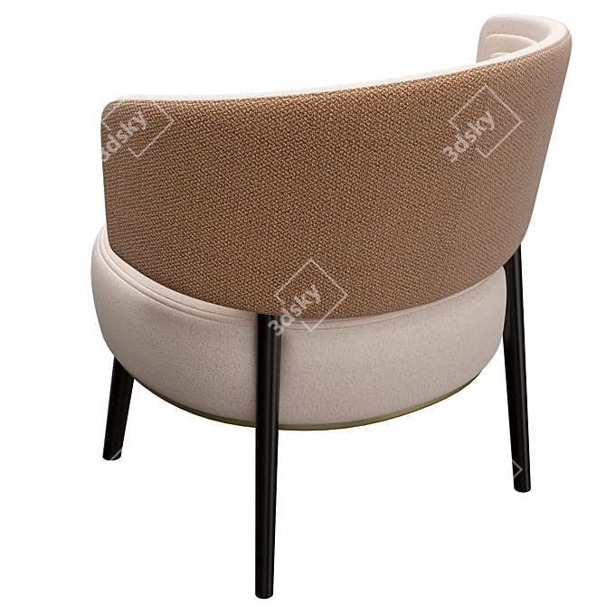 Elegant Lucerne Wingback Armchair 3D model image 3