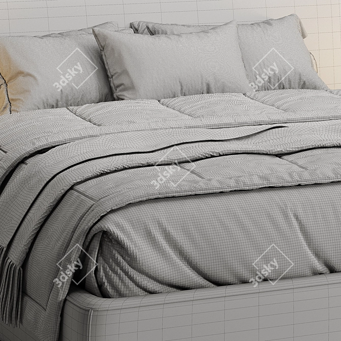 Sleek Modern Ray Bed Design 3D model image 5