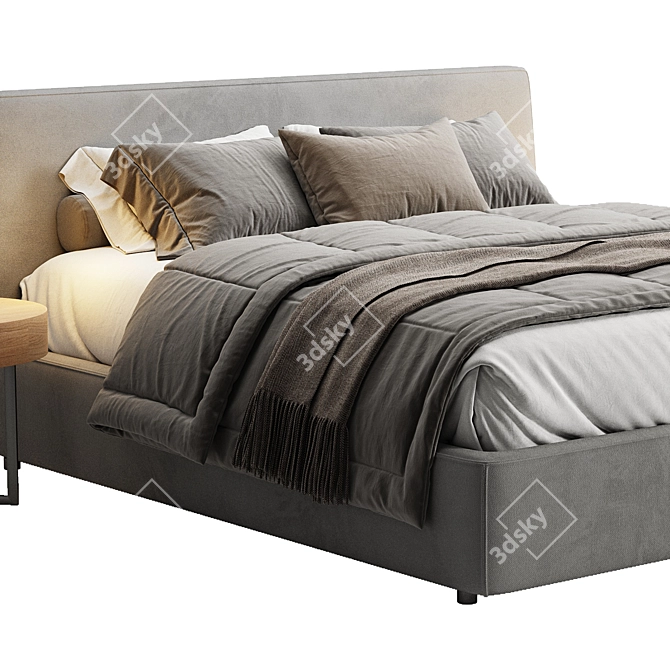 Sleek Modern Ray Bed Design 3D model image 6