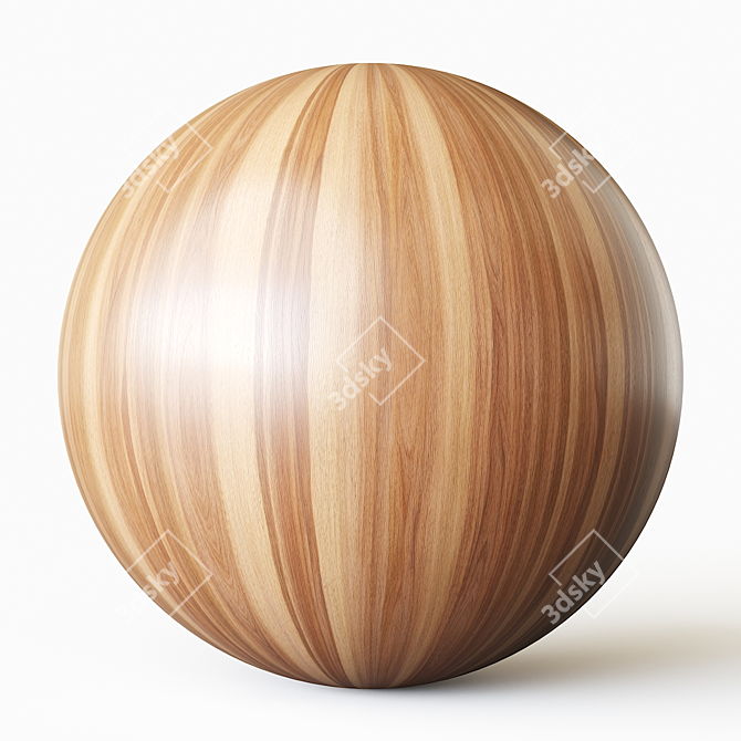 Walnut Wood Textured Panel 6-Color 3D model image 5