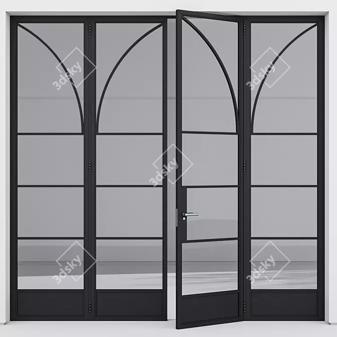 Sleek Aluminium Door Design 3D model image 1