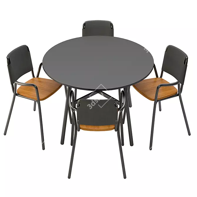 Gamma Outdoor Dining Set Excellence 3D model image 3