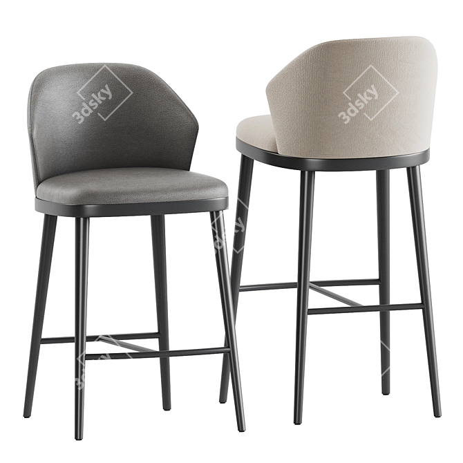 Bonaldo Mida Too Stool Set 3D model image 1