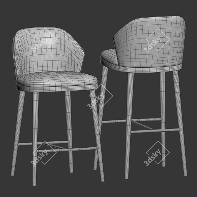 Bonaldo Mida Too Stool Set 3D model image 3