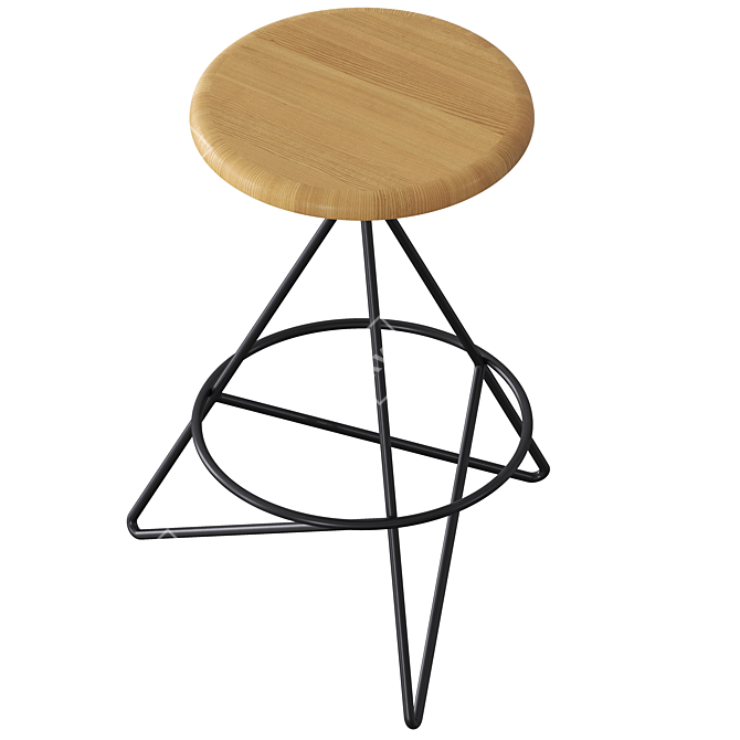 Vray Rendered Crane Counter Stool 3D model image 2