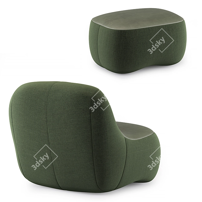 Modern Dino Armchair Set 3D model image 4